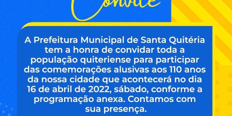 Santa Quitéria: A Prefeita Sâmia Moreira convida toda a população para o aniversário da cidade
