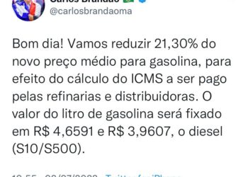Redução do ICMS: Brandão reduz ICMS no Maranhão