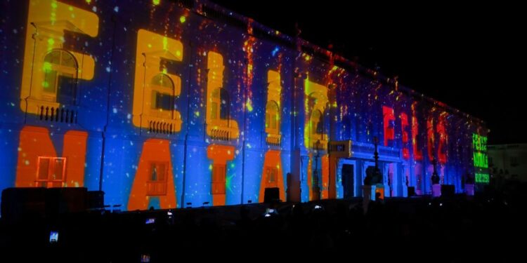 Natal: Governador Carlos Brandão fez abertura do videomapping na fachada do Palácio dos Leões Natal: Governador Carlos Brandão fez abertura do videomapping na fachada do Palácio dos Leões
