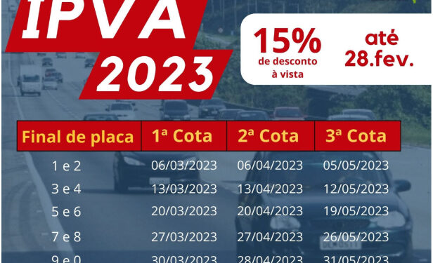 SEFAZ: Secrataia divulga calendário de pagamento do IPVA 2023 SEFAZ: Secrataia divulga calendário de pagamento do IPVA 2023