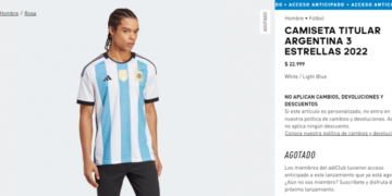 Esgotado: Adidas inicia venda de camisa da Argentina com 3 estrelas e uniforme esgota em poucas horas