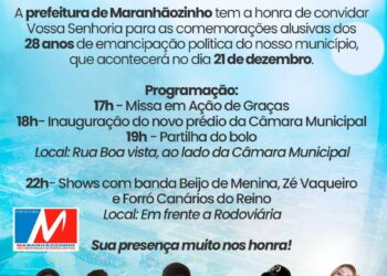 Maranhãozinho: Tudo pronto para a festa de 28 anos da cidade.