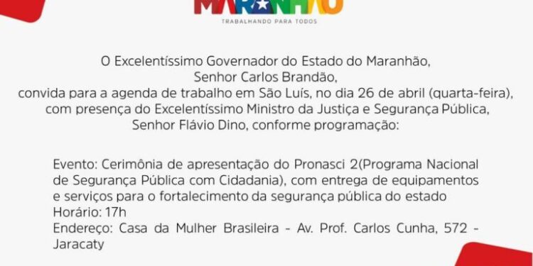 Juntos: Dino terá agenda com Brandão em São Luís Juntos: Dino terá agenda com Brandão em São Luís
