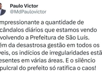 Paulo Victor: Presidente da Câmara critica silêncio de Braide diante de uma série de escândalos envolvendo a prefeitura