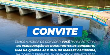 Centro Novo inaugura duas pontes de concreto e celebra com grande churrasco